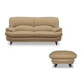 ラグジュアリー ハイバックソファ エレナ 3人掛け+オットマン ベージュ 木製脚[■]
