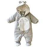 【SEBLES】ベビー服 カバーオール あったか かわいい フード なりきり アニマル キャラクター 新生児 靴下(80cm,グレーのチンチラ)