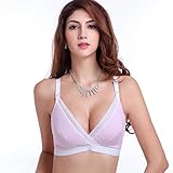 ブラジャー　授乳 マタニティウェア　下着　ノンワイヤ ふわふわクロスオープンブラジャー　簡単に授乳タイプ！お肌にやさしい授乳バラジャー！ (36/80 B-Cカップル用, ピンク)