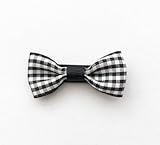 Baby Deer Clips　ヘアクリップ for ベビー　チェックリボン (ブラック)