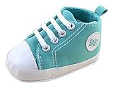 EOZY 可愛い 春夏 ベビーシューズ ファーストシューズ スニーカー 赤ちゃん靴 女の子 男の子 女児 新生児 男児 フォーマル靴 シンプル 綿布 滑り止め グリーン 12.5cm