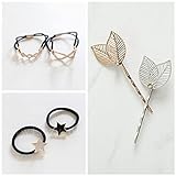 BIANHUAN ヘアクリップ ヘアゴム ヘアピン 6点(4ヘアゴム+ 2点ヘアピン) ヘアアクセサリー 髪留め 人気 ヘアポニー ヘアアレンジ まとめ髪 大人 かわいい おしゃれ 髪留め ゴム おと