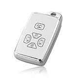 トヨタに適合 キーケース ヴェルファイア 20系 キーカバー エスティマ ノア 60系70系 ヴォクシー 60系70系 ヴェルファイア アイシス オーリス ist スマートキーケース キーホルダー TPU製 軽量 傷防止 おしゃれ (オフホワイト)