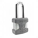 Kwikset 50MM SmartKey Padlock Long Shackle in Satin Chrome [並行輸入品]