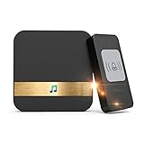 ワイヤレスチャイム インターホン チャイム センサー 呼び鈴玄関 防塵 チャイム 52種類のチャイム音選択可 最高300Mの無線範囲 受信機1個 送信機1個 (ブラック)