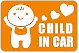imoninn CHILD in car ステッカー　【マグネットタイプ】　No.10　赤ちゃん　（オレンジ色）