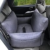 Heuitgs ペット ドライブシート 助手席用 後部座席用 ペットドライブボックス 大型 中型 小型 猫 犬用 固定式シートベルト 安全旅行 ペットクッション ペットソファ 両用 汚れキズ防止 滑り止め 耐摩耗 車用安全シート 76*52cm (D)