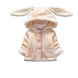 MissとMr 子供服 綿服 兎耳フード ベビー キッズ コート ジャケット アウターウェア ベビー キッズ 女の子 冬 防寒 可愛い 入園 通園 クリスマス お正月 ィート付き (100cm, ピン