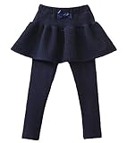 (リリィ クプラウ) lilii kupulau スカート付 レギンスパンツ 女の子 / 裏起毛 レギンス パンツ 子供服 / 3カラー / 100～140 サイズ / あったか (ネイビー　120)