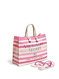 【 トート 】VICTORIA'S SECRET ヴィクトリアシークレット／ビクトリアシークレット　ストライプビーチトート＆ビーチサンダル サイズ：L [並行輸入品]
