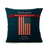 ヴィンテージアメリカ国旗枕、kaifongfu Casesコットンリネンソファクッションカバーホームインテリア Size: 18"x18" (approx 45cm*45cm) ベージュ