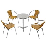 ガーデン5点セット ガーデンテーブル5点セット ガーデンテーブルセット 人工ラタン アルミチェア ダイニングチェア リゾートチェア ロビーチェア ガーデンチェア スタッキングチェア ビーチチェア スタ