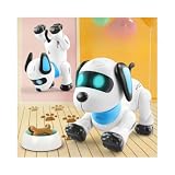 【GreeMaa】電子ロボット犬 リモコンロボット犬 音声制御 プログラム可能 タッチセンス 音楽ダンス 誕生日クリスマスギフト 子供用 インタラクティブ スマートダンスロボット RC スタントトイ サウンド LED アイ付き犬 電子ペットおもちゃ I9