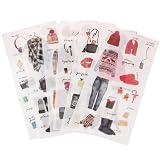 シール ステッカー 12枚セット 和紙 水彩 おしゃれ (ファッション) ND-0250-R02-fashion