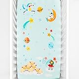 Rookie Humans 100% Cotton Sateen Fitted Crib Sheet: Lil'Lamb's Dream. Complements Modern Nursery Roo