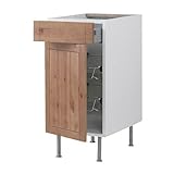 IKEA(イケア) FAKTUM ファゲルランド アンティークステイン 40 cm 39833326 ベースキャビネット ワイヤーバスケット/ 引き出し/扉 付、ファゲルランド アンティークステイン