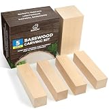 BeaverCraft、BW1バスウッドカービングブロック5パック-カービング用ウッドブロック-ウッドカービング用バスウッド - ホイットリングウッド用ウッドブロック