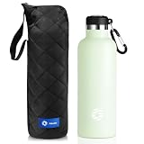FJbottle 水筒 750ml 真空断熱 保温 保冷 第2世代 ステンレスボトル 直飲み スポーツボトル スポーツ飲料対応 水筒カバー 男の子 女の子 大人 子供 ライトグリーン