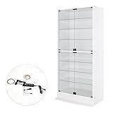 【JAJAN】フィギュアラック「サード(3rd)」ワイド LED付き扉タイプ 幅83cm奥行39cm高さ180cm ハイタイプ ホワイト【正規品】[鍵付きコレクションケース][棚プレ対象商品]