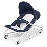 (Newox) バウンサー ロッキングチェア 揺りかご ベビーベッド ベビーチェア 簡易ベビーカー (ネイビー)