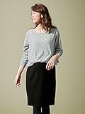 Angeliebe エンジェリーベ マタニティ 授乳口 付 ニットソー ドッキング ワンピース 妊婦服 授乳服 産前 産後 長袖 M ～ L 杢 グレー × ブラック