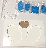 ベビー フォトフレーム 手形 足形 写真立て 赤ちゃん プレゼント 出産祝い (タイプ2, ブルー)