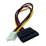 Rosebe SATA電源ケーブル, SATA 15pinメス to 小さい4pin メス コネクター 小さい4pin メス - SATA メス 変換ケーブル コネクター(20CM)