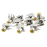 uxcell PCB RCAソケットジャック AVプラグ　メタル製プラスチック製　イエローシルバートン　プラグソケッ　10個入り