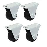 uxcell 剛体キャスターホイール　ゴム・単一ホイール　非スイベル　家具・椅子・トロリーキャスター　4個入り