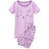 GYMBOREE(ジンボリー) レオパード ショーティ 2ピース パジャマ ラベンダー レオパード スリープウェア 2歳【並行輸入】