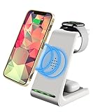 NAMOTUOFO 充電器 ワイヤレス充電器 3in1充電器 アップルウォッチ/iphone/Airpods充電器 携帯充電器 充電ステーション 置くだけ充電 出張、旅行用 Apple Watch 7/6/SE/5/4/3、Airpods 2/3/Pro、iPhone 13/13 Mini/13 Pro/13 Pro Max/iPhone 12/11/X/8 などQi機種に対応（ホワイト）