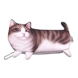 かわいい　3D猫　001　三用機能　ペンケース　ウォレット　化粧用バッグ　軽量　財布/バッグ　ペン、鉛筆、消しゴム、小銭、硬貨、鍵などに適用 (3D猫　001, 写真のように)
