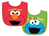 セサミストリート　2ビブセット　エルモ&クッキーモンスター7938【スタイ　よだれかけ　ベビー　キャラクター　グッズ】