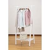 折りたたみハンガーラック(コートハンガー/衣類収納) 木製 幅80cm 収納棚付き 省スペース ホワイト(白)【代引不可】 特配【TS1968】 top1-ds-1701137-ak [簡易パッケージ品]