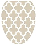 トイレTattoos、トイレシートカバーデカール、トープQuatrefoil、サイズElongated