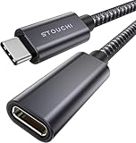 Stouchi USB Type-C 延長ケーブル 1.8M【PD100W/5A急速充電・10Gbps高速転送・4K@60Hz映像出力】USB 3.2 Gen2 / Thunderbolt 3対応 双方向Type-C オス-メス アルミ合金 高耐久ナイロン編組 MacBook/iPhone/Galaxy/Switch / PSVR2 / Surface 対応