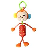 wenasiベビーベッドベビーカーおもちゃ、ベッド椅子Bell Hanging Rattleおもちゃ、赤ちゃんカーシートHandbells Toy ( Monkey )