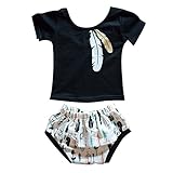 Cutelove ベビー服 二点セット　Tシャツ　ショートパンツ　羽柄 女の子　夏 半袖　プリント　コットン　レジャー　ファッション　韓国風