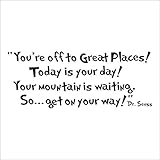Amaonm ®リムーバブル引用符を're Off to Great Places 。Today Is Your Day壁Sayingとレタリング壁ステッカー壁画DIYホームアート装飾子供ルーム寝室リ