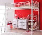 高さが選べる!ロマンティックアイアンロフトベッド Mary マリー/ハイタイプ ホワイト