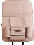 tokept PUレザー車Backseat Organizer車Backseat Organizerキックマット& Seat Back Protector複数のポケット高弾性折りたたみダイニングテーブ