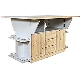 松尾木工 カウンターテーブル 幅119×奥行90×高さ70cm 両バタテーブルカウンター ナチュラル