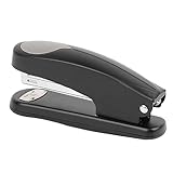 デスクホッチキス 便利な20枚容量 滑り防止金属ホッチキス ポータブル省力化 家庭用 学校用 (黒)
