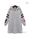 【Tiara】 スポーティ 裏起毛 トレーナー ワンピース 暖か 冬物 ロング丈 長袖 カジュアル (グレーXXL) …