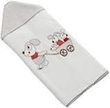 Cambrass 77 x 87cm Blanket Nest with Applique Designer Mice (White/ Grey) by Cambrass