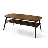 ローテーブル 棚付き 折りたたみ式 100cm