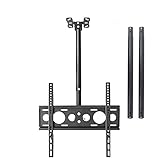 TAKEYテレビ天吊り金具 テレビ天井吊り金具 32-60インチ 360°回転 左右上下角度調節 液晶テレビモニター用 テレビ壁掛け金具 小型 軽量 上下伸縮可能 ティルト壁掛けTV金具 耐荷重30KG テレビ 吊り tv吊り下げ金具 (ミドルハンガー - 32 ～ 60 インチ - 2.85 メートル,ブラック)