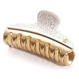 [アレクサンドル ドゥ パリ] ALEXANDRE DE PARIS ヘアクリップ バレッタ ヘアアクセ スワロフスキー ミディアム 7.5cm 髪留め クリップ ICCM-15571-04 (BLANC NAT/OR(P1))