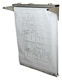 High Quality Drop - Lift Wall Rack for Blueprints - Plans, Sand Beige with 12 File Hanging Clamps
