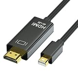TRkin Mini DisplayPort-HDMIデータ線、1.8 m Mini DP-HDMIデータ線（Mini DPはHDMIに変換され、逆接続できない）、MacBook Air Pro、Microsoft Surface Pro Dock、ディスプレイ、プロジェクタなど-ブラック